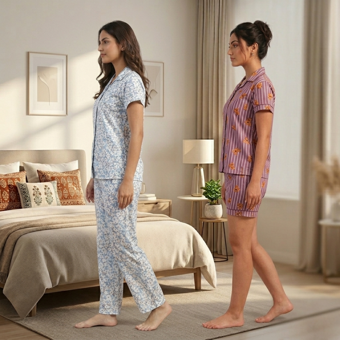 Pack of 2 Women’s Premium Night Suit Set (NS-1)