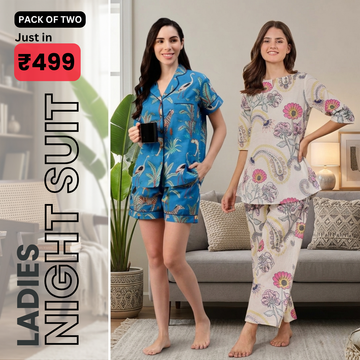 Pack of 2 Women’s Premium Night Suit Set (NS-3)